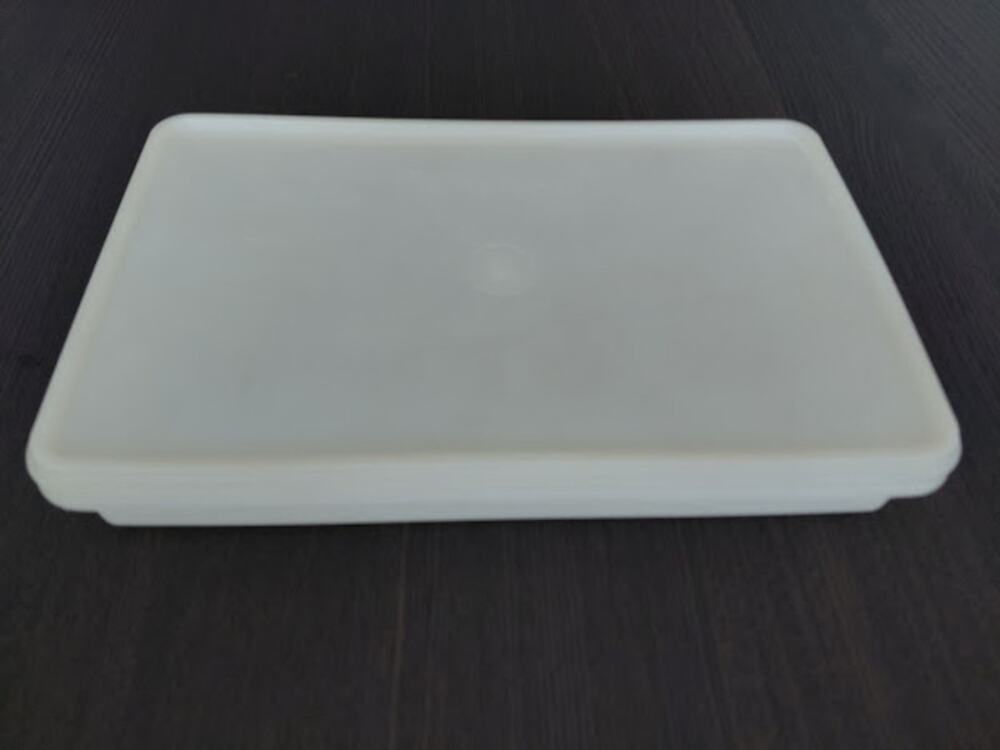 Vintage Tupperware Rectangular Container ~12” Sheer White Plastic